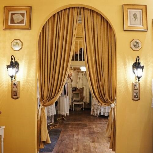 European-style Italian French Retro Simple Light Luxury Thick Chenille High Blackout Curtains for Living Room Bedroom Customized