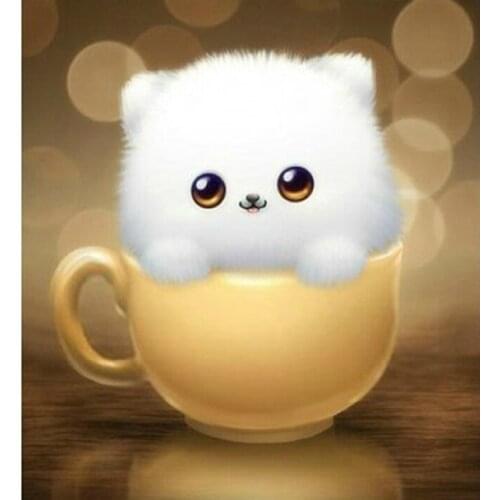 Needlework 5 d Diy Diamond Painting Cross stitch Full Diamond Cartoon Small of Pet Diamond Embroidery Square Drill Cute Puppy