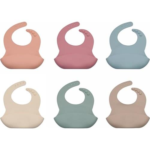 Silicone Bibs For Kids Newborn Baby Feeding Tableware Waterproff Baby Bibs For Toddler Breakfast Feedings