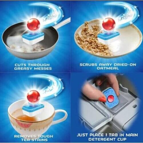 New Hot 30pcs Dishwashing Tablet Dishwasher Detergent Dishes Tabs Cleaning Dishes for Home Kitchen SMR88