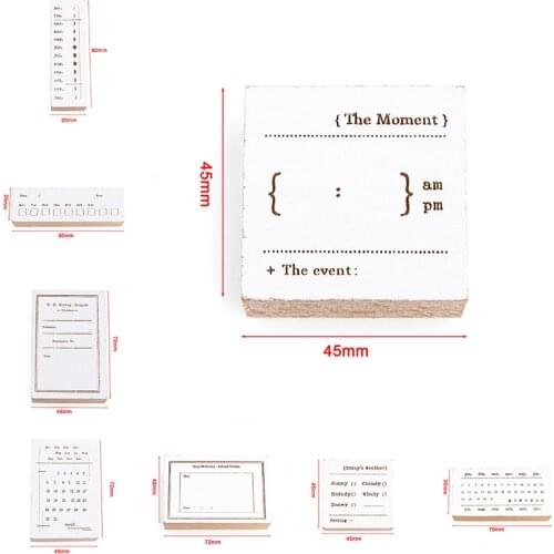 Vintage Time Clock Series Weather Record Stamp DIY Wooden Rubber Stamps For Scrapbooking Stationery Scrapbooking Standard Stamp