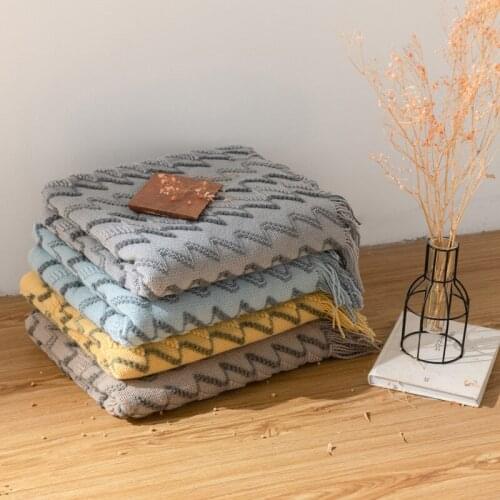 Drop Shipping 130*170cm Knitted Blanket with Tassel For Adult Bed Sofa Home Decorative Blanket Throw Soft Bedspread Plaids