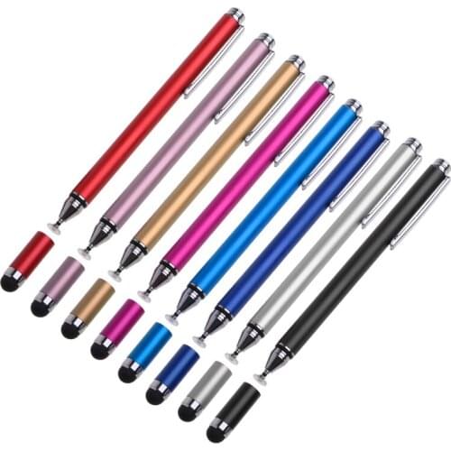 High-Sensivity Silicone Capacitive Stylus Dual-tip Universal Touchscreen Pen for All Tablets Cell Phone Transparent Cup 95AF