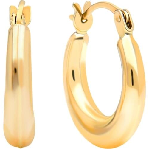 Womens 14 Carat Gold Ring Earrings (1.5 cm) For Women Extraordinary Earrings Jewelry