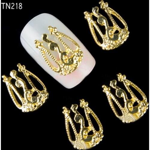 10Pcs Nail Sticker Hollow Out Removable Exquisite Alloy Hollow Out DIY Jewelry Tips Manicure Natural Nail