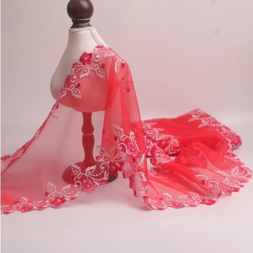 2yards 20cm Mesh Embroidery Lace Trim Handmade DIY Garment Needlework Sewing Fabric Clothing Accessories Curtain Material C103