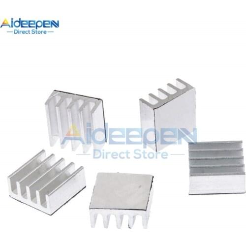 20Pcs Aluminum Heatsink 11x11x5mm Electronic Chip Radiator Cooler DIY With Thermal Double Sided Adhesive Tape