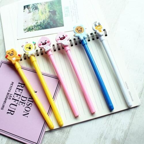 50pcs Korea popular stationery creative cartoon neutral ballpoint pen student water-based pen black pen