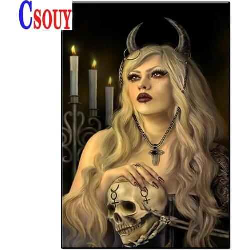 5D Diy Diamond Embroidery Skull & Beauty Diamond Mosaic Drawing Full Square Round Drill Diamond Painting Cross Stitch Rhinestone