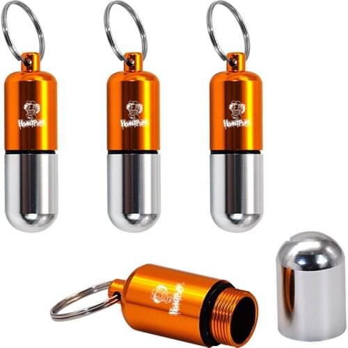 HONEYPUFF Pill Style Aluminum Storage Stash Jar 64MM Smell Proof Air Tight Metal Storage Container Snuff Bottle Pocket Size