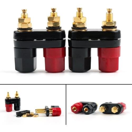 Artudatech 4 Pcs Gold Plated Dual Insulated Binding Post For 4mm Banana Jack Parts