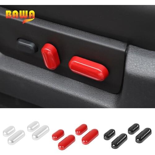 BAWA Car Seat Adjust Switch Button Trim Decoration Cover Stickers Accessories For Ford F150 Raptor 2009-2014