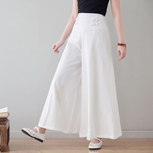 Spring summer women yoga pant cotton linen wide leg loose sweatpant jogger exercise athletic leisure gym running pant trousers