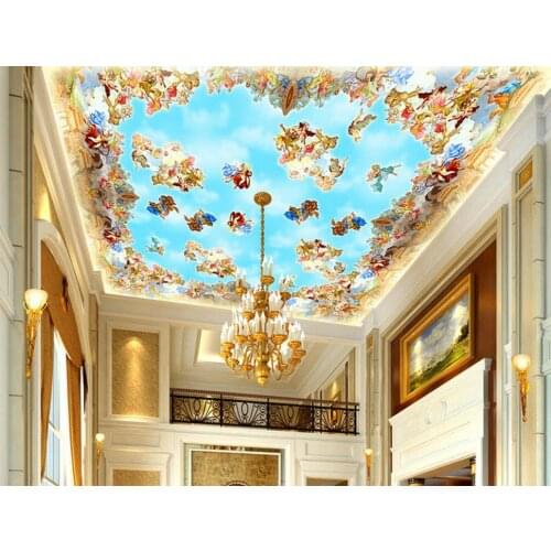 Home Decoration European style ceiling backdrop decorative painting 3d ceiling murals wallpaper