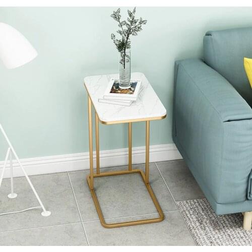 European Style Hotel Home Coffee Table For Living Room Furnishings Light Luxury Golden Black Marble Iron Material Dining Tables