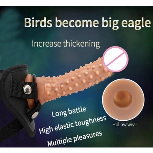 Pantie Strap-On Dildo Vibrator for Women Lesbian Realistic Hollow Dildo Sex Toys for Man Penis Sleeve Enlarger Male Masturbator
