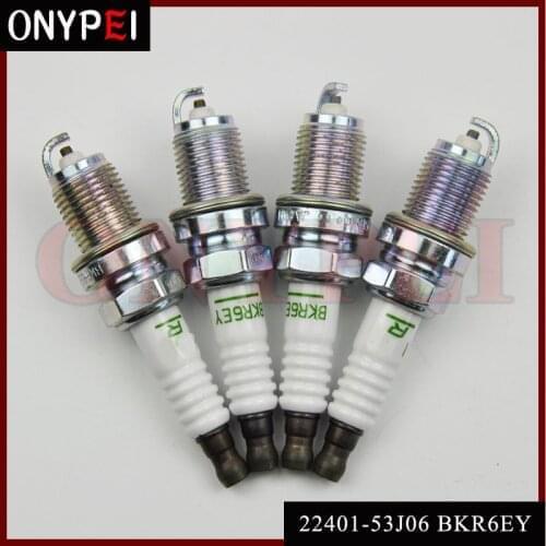 Set 4) Spark Plug 22401-53J06 BKR6EY Fit Nissan Pathfinder Quest 3.0L VG30E