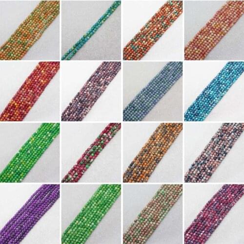 Mini. Order is $7!4mm Multicolor Snow Jades stones Round DIY 2# Loose Beads 15"