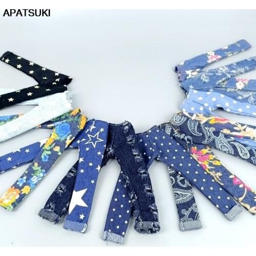 Fashion Jeans Pants Dolls Clothes For Barbie Doll Trousers Denim Casual Wears 1/6 BJD Dollhouse Accessories Kids & Baby Toys