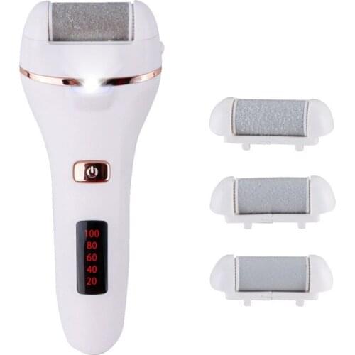 Electric Foot Grinder Set with 3 Replacement Heads Battery Display Function Callus Remover Electric Feet Foot File Pedicure Tool