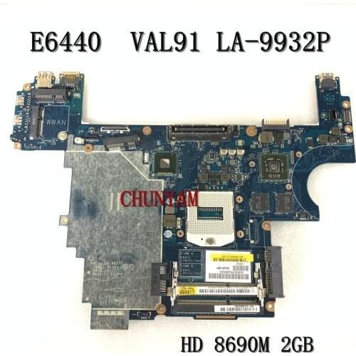 VAL91 LA-9932P FOR DELL Latitude E6440 Laptop Motherboard HD8690M(2GB) CN-007KGN 07KGN Mainboard NOTEBOOK PC 100%Tested