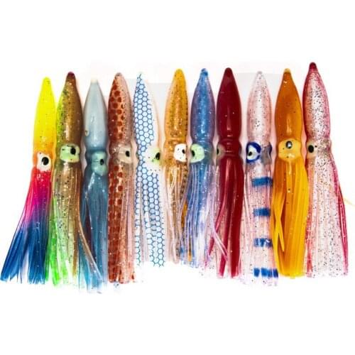 New 8cm Multicolor Flashing Scales Bionic PVC Lure Big Head Squid Soft Lure Fishing Lure Set Soft Baits Fishing Lures Squid Bait