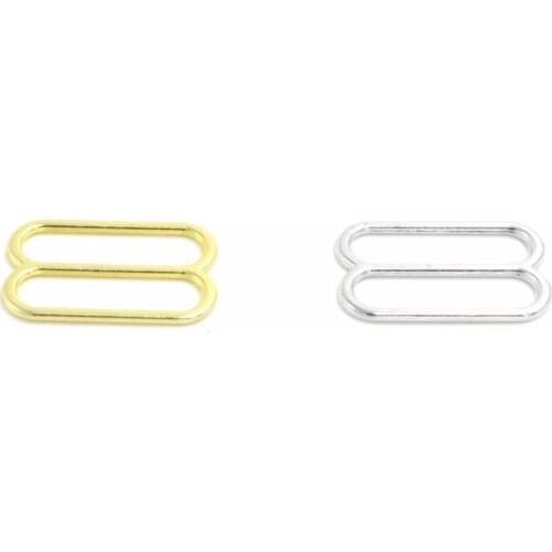 Wholesale 500pcs Size 20mm Golden&silver Color High Quality Plated Metal Bra Strap Adjuster Slider