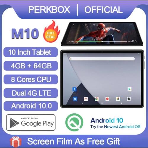 2020 New tablets 10 inch Octa Core Android 9.0 Tablet PC 1280x800 IPS 4GB RAM 32GB ROM 4G FDD LTE Network WiFi Bluetooth GPS