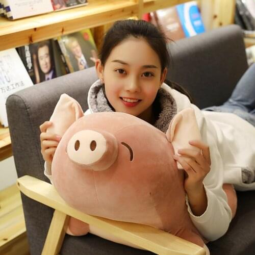 Pig Plush Toys Animal Cute Creative Long Soft Toys Office Lunch Break Nap Sleeping Pillow Cushion Stuffed Gift Doll for Kids Toy