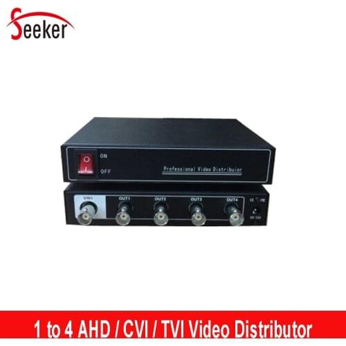 Seeker Professional 1 in 4 out Video Distributor for AHD/CVI/DVR 1 to 4 Output BNC Video Splitter Adapter for Security System