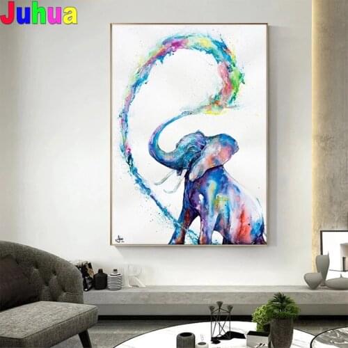 Water Spray baby elephant diy Diamond Painting Full Square Round Drill Mosaic animal Diamond Embroidery kids room decor wall art