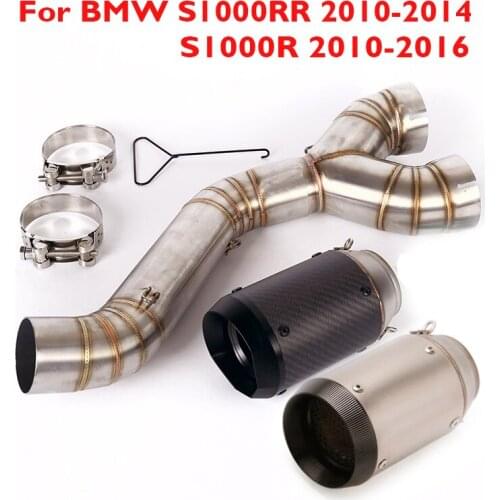S1000RR Slip on Motorcycle Exhaust Tip System Muffler Connection Link Tube Pipe for BMW S1000RR 2010-2014 S1000R 2010-2016