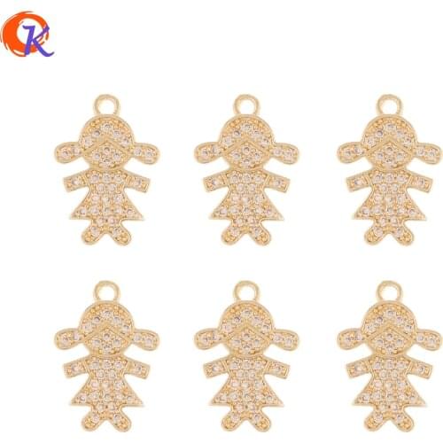 Cordial Design 50Pcs 12*17MM Jewelry Accessories/Hand Made/CZ Charms/Girl Shape/Earring Findings/Pendant/DIY Jewelry Making