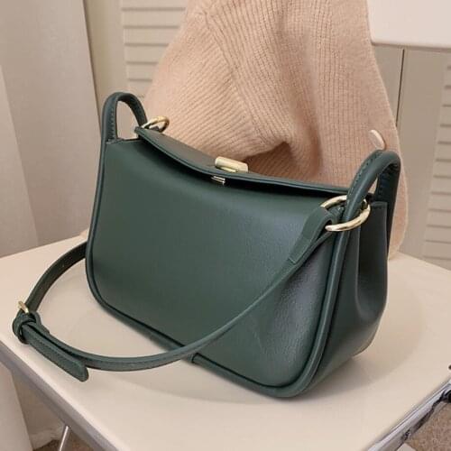 Solid color Square Armpit bag 2020 Fashion New High quality PU Leather Womens Designer Handbag Vintage Shoulder Messenger Bag