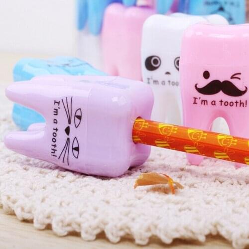 1pcs Super Cute Tooth Pattern Pencil Sharpener School Kids Office Supplies
