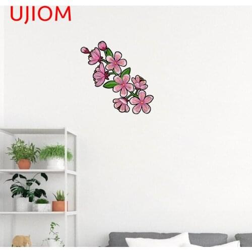UJIOM Cartoon Flower Home Decoration Living Room Decor Wall Stickers Home Office Room Decor Flower Vinyl Wallpaper Mural Art