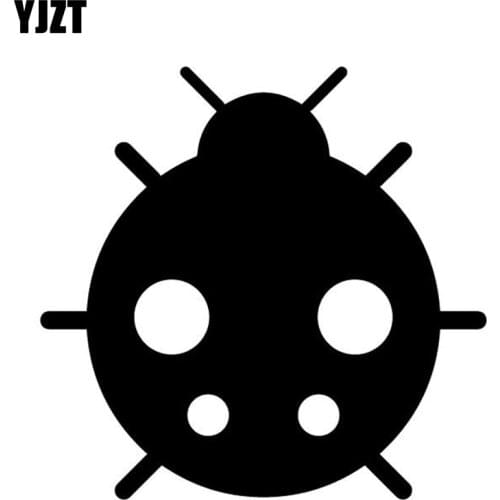 YJZT 15.6CM*15.1CM Cartoon Ladybug Decor Bumper Vinyl Decal Car Sticker Accessories Black/Silver C4-3032