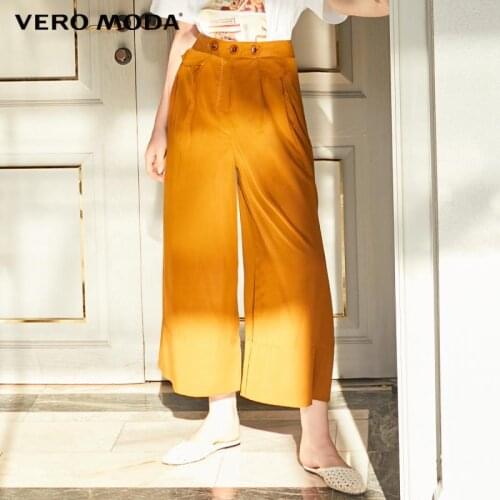 Vero Moda Women Office Button Pleated Wide Leg Pants | 32016J519