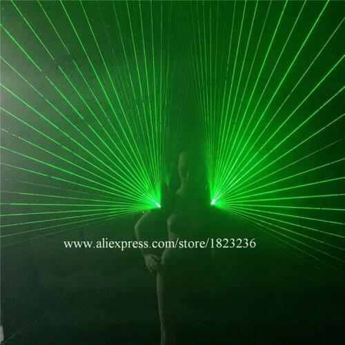 2 Pcs Green Laser Vest Luminous Waistcoat With 6 Pcs 532nm 100mW Green Lasers Stage Party Laserman Show Costume Clothes