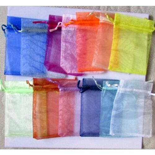 100PCs Mixed Colors Organza Bag Gift Present Pouch Jewelry Bags 10x15cm