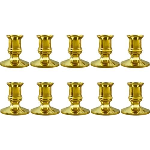 10X Gold Pillar Candle Base Taper Candle Holder Candlestick Christmas Party Decor