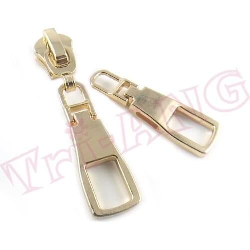 20pcs/lot, 5# Gold Color Hollowed Rectangle Shape Metal Zipper Sliders