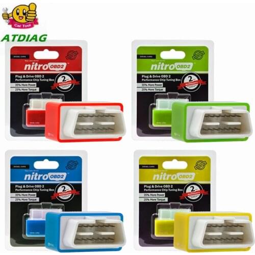 4 Colors Nitro OBD2 EcoOBD2 ECU Chip Tuning Box Plug & Driver NitroOBD2 Eco OBD2 For Cars 15% Fuel Save More Power