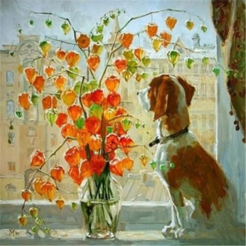 5d diamond painting dog landscape full drill square diamond embroidery Cross stitch pictures of rhinestones Wedding decoration