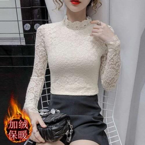 Blouse Women Womens Lace Long-Sleeved Autumn Top Blusas Mujer De Moda