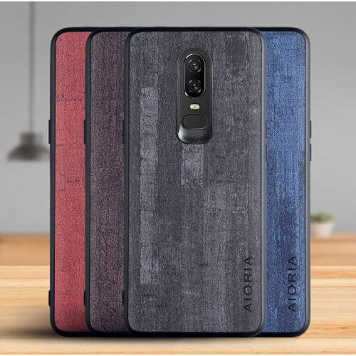Case for Oneplus 6 6T Funda Luxury Vintage Bark pattern Leather Phone Cover for oneplus 6 6t case Coque