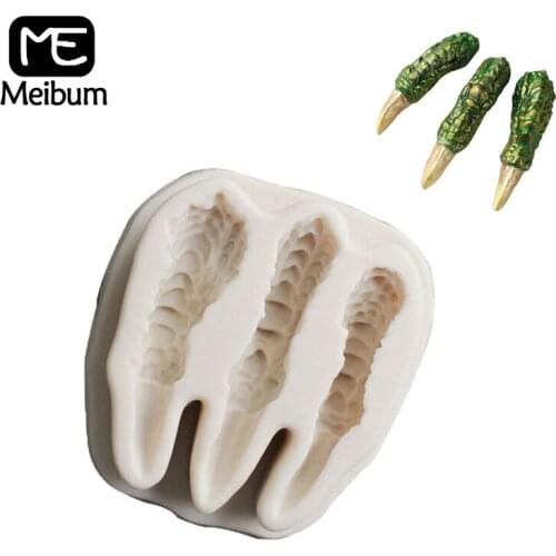 Meibum Dinosaur Claws Silicone Fondant Cake Mold Birthday Sugar Craft Decorating Mould Gum pastes Chocolate Pan Baking Tools