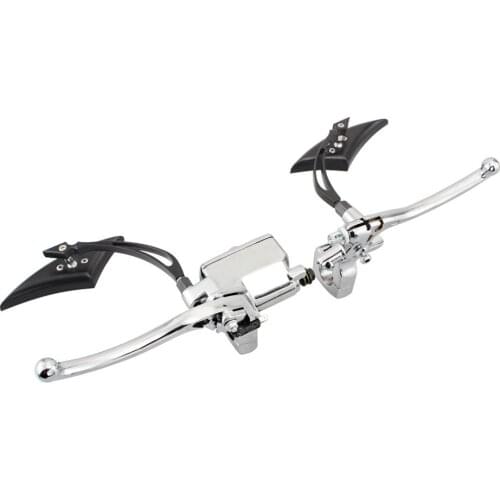 Motorcycle Clutch Brake Pump Master Cylinder Hand Lever Rearview Mirror Combo For Harley Honda Yamaha 1" Handlebars Moto