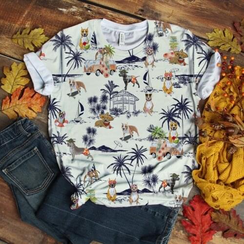 2021 New Arrival Men T Shirt 3D Digital Full Printing Cotton Dog Short Sleeve Hip Hop Men Tees