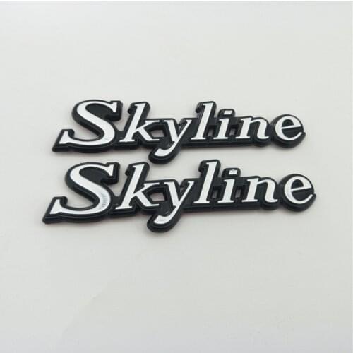 2pcs For Nissan Skyline Emblem Logo Rear Trunk Side Fender Nameplate Stickers C110 KPGC110 GC110 Kenmeri GTR